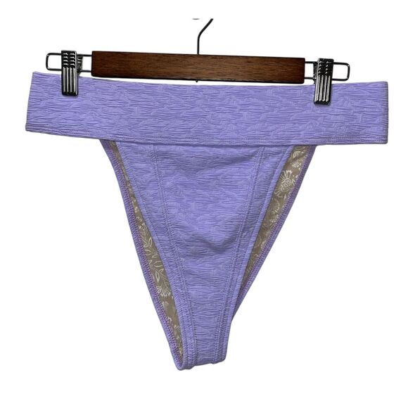 Free People Beach Dylan High Waist Bikini Bottom Size Large Purple Swimwear - Picture 3 of 8